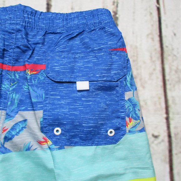 Beautiful Giant Tropical Island Swim Trunks - Picture 3 of 8
